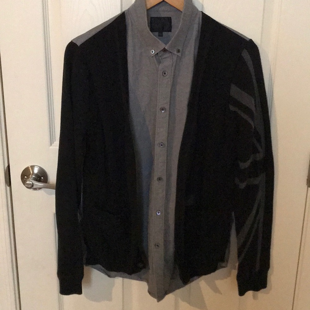 Musium Div button up w/ faux cardigan